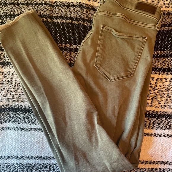 Abercrombie Sage Green Distressed Skinny Jeans - Picture 2 of 2